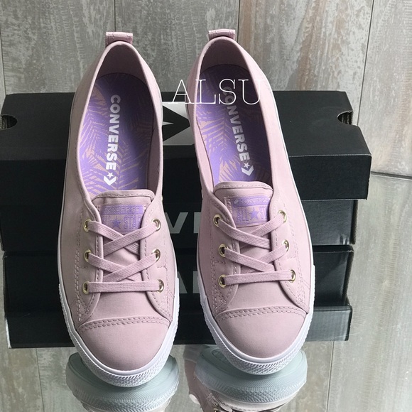 Converse Shoes - NWT Converse Ctas Ballet Lace Slip Plum Chalk W